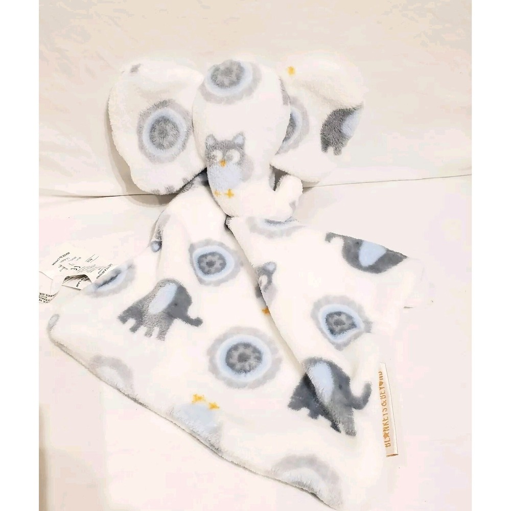Blankets &‎ Beyond Plush Elephant Baby Lovey Security Soft Blanket 12"